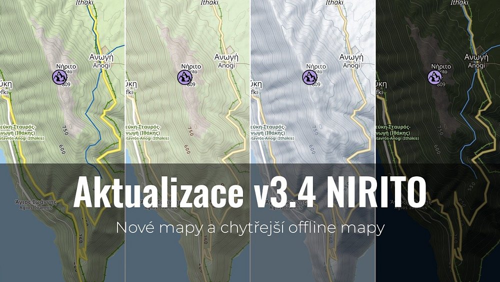 Aktualizace v3.4 Nirito - Nové mapy a chytřejší offline mapy